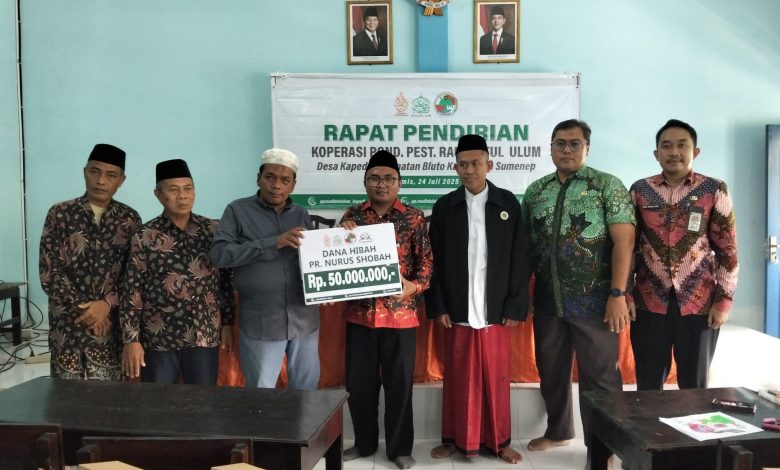 PR Nurus Shobah Kucurkan Dana Hibah ke Kopontren Raudlatul Ulum Kapedi