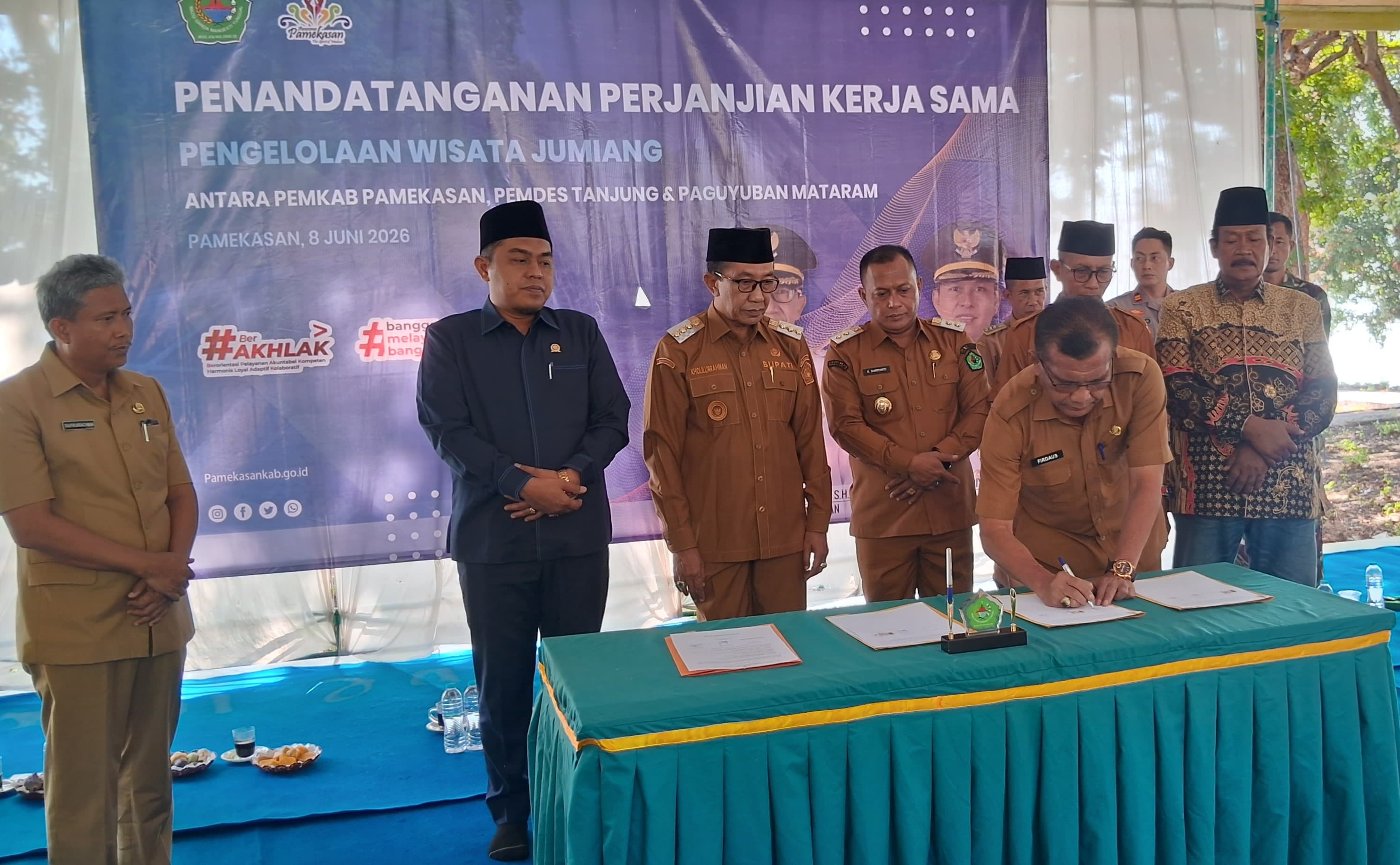 Pemkab-Pemdes dan Paguyuban Teken MoU Pengelolaan Wisata Jumiang